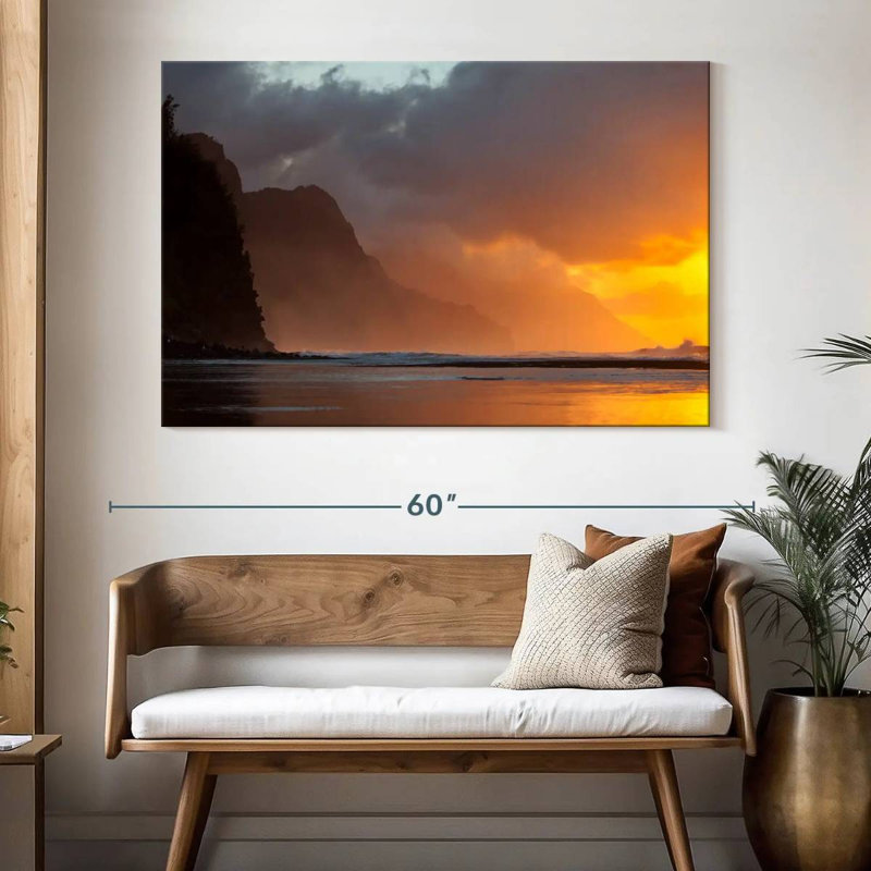 Coucher de soleil Gillard Na Pali, H 34 po x l 51 po