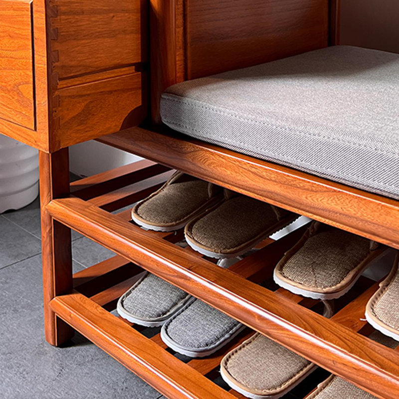 Banc de rangement pour chaussures en bois massif 10 paires