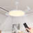 OLONTIC 42 Inch White Retractable Blade Ceiling Fan Light, 3 Color LED, DC 6 Speed with Bluetooth Timer Control