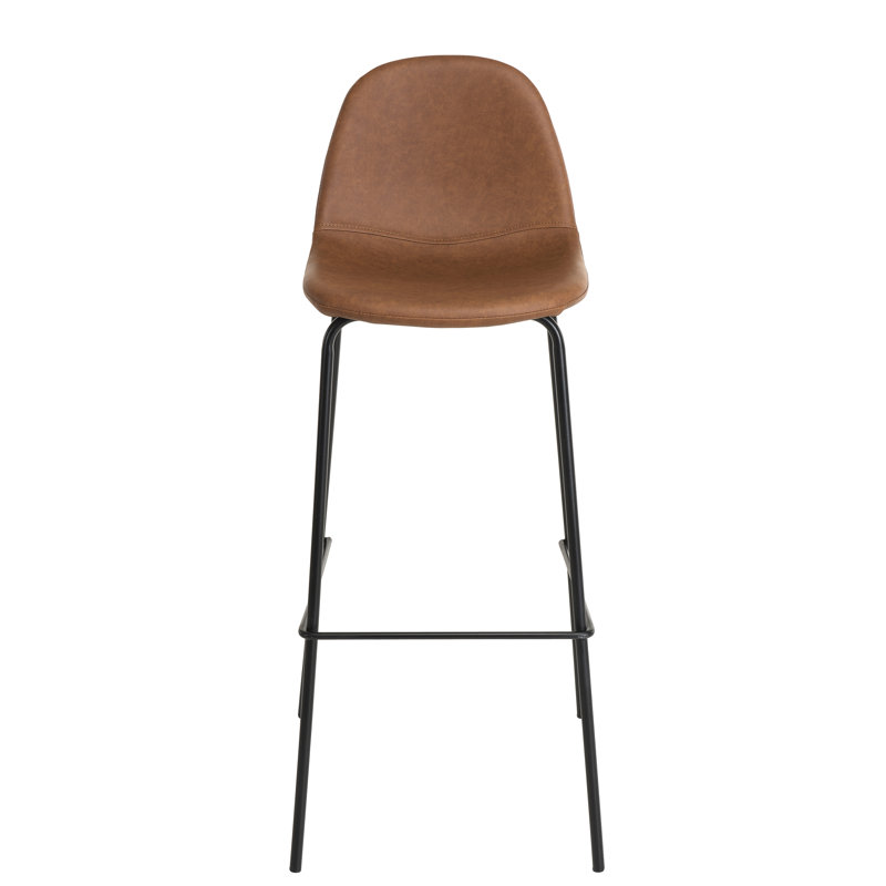 Laidley Upholstered Counter Stool with Metal Frame, Brown