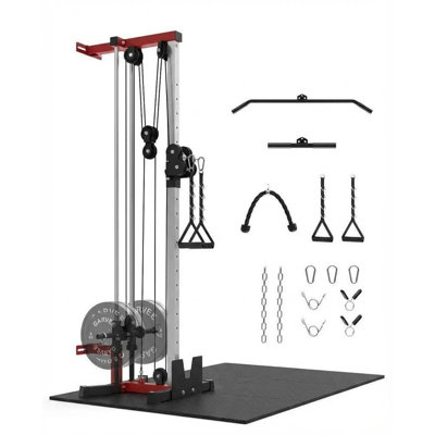 Machine à câble murale - Système à deux poulies 19 positions, capacité de 400 lb, peu encombrante pour la maison et le garage