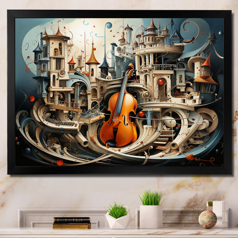 Musique surréelle et surréelle, Cadre photo noir, H 34 po x l 44 po x P 1,5 po