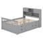 Base de lit plateforme capitaine avec bibliothèques de rangement et tablettes, quatre tiroirs-884625171