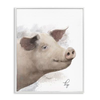 Sourire, cochon de ferme, estampe numérique par Matthew Piotrowicz