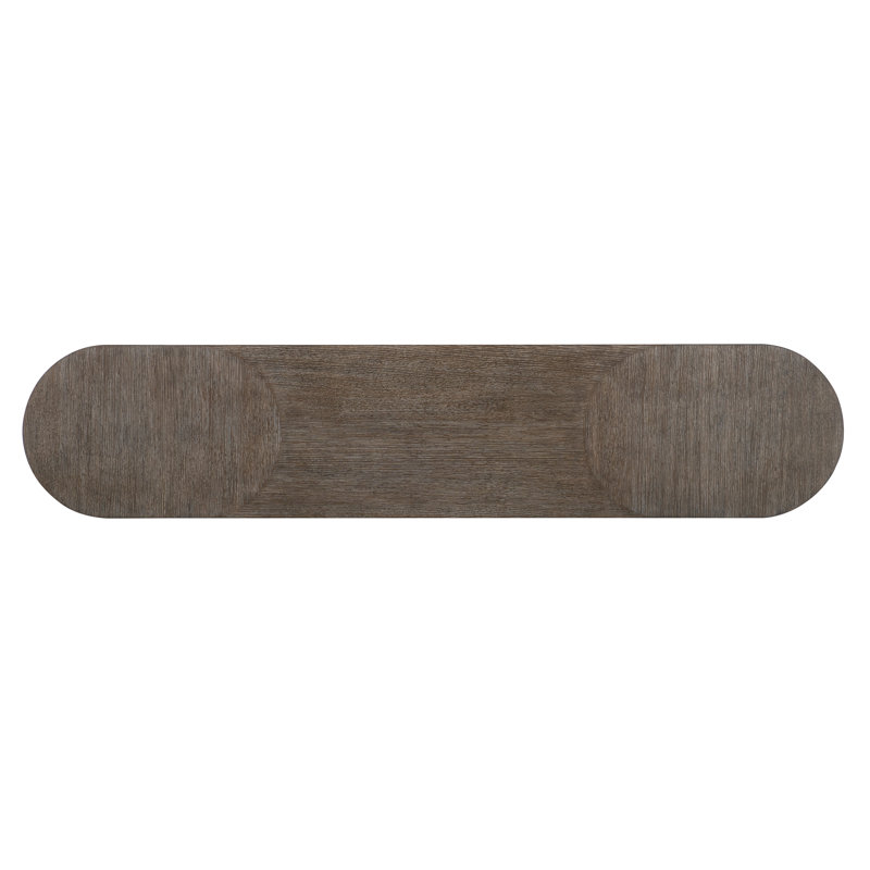Modern Dark Mink Wood and Metal Console Table