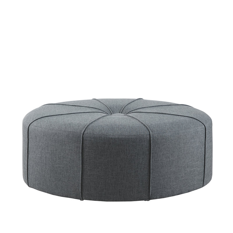 Repose-pieds capitonné Jusino, Bleu multi
