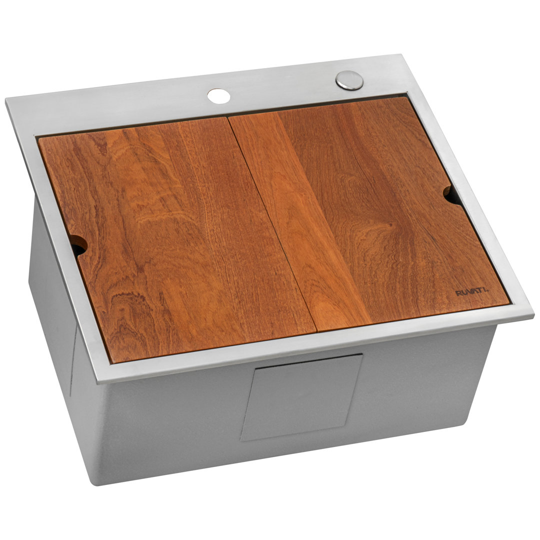 Ruvati 25 x 22 x 12 inch Drop-in Topmount Laundry Utility Workstation Sink 16 Gauge Stainless Steel Ruvati