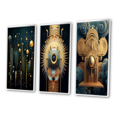 «Visionary Geometric Awakening Of Consciousness», 3 pièces sur toile