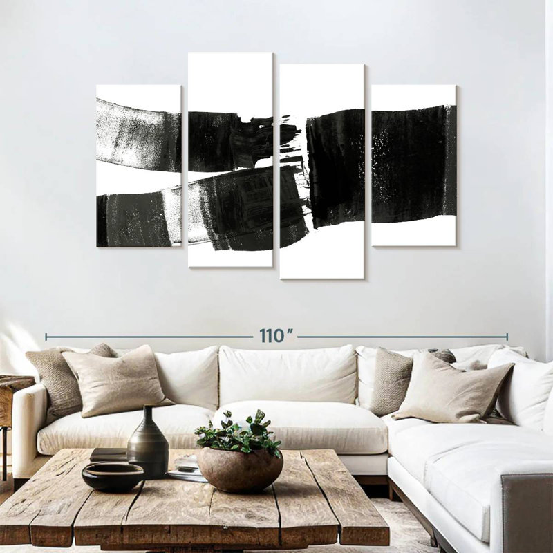 Avery Brush Stroked Abstract, 54" H x 84" W