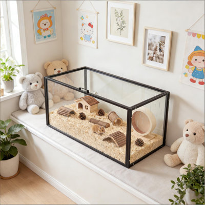 Cage pour petits animaux, grande cage en acrylique pour hamster, cage pour cochon d'Inde