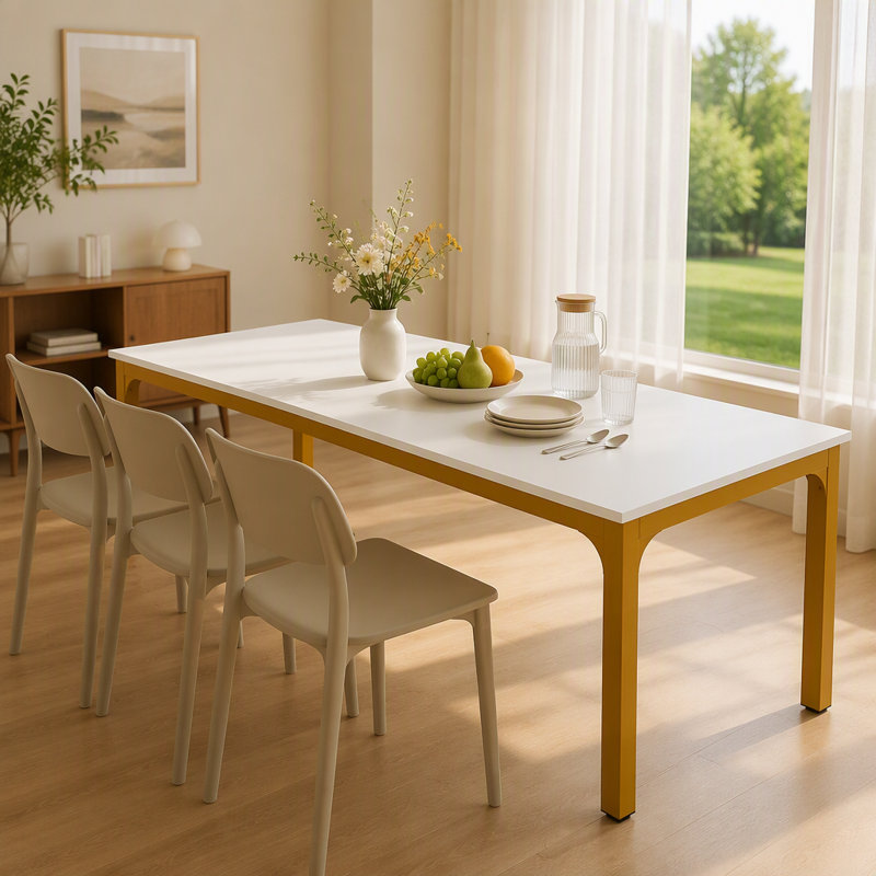 Dining Table, White&Gold