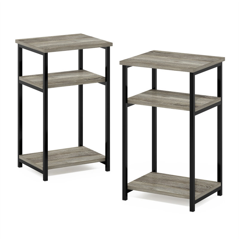 Aliyssa End Table Set, Black, French Oak