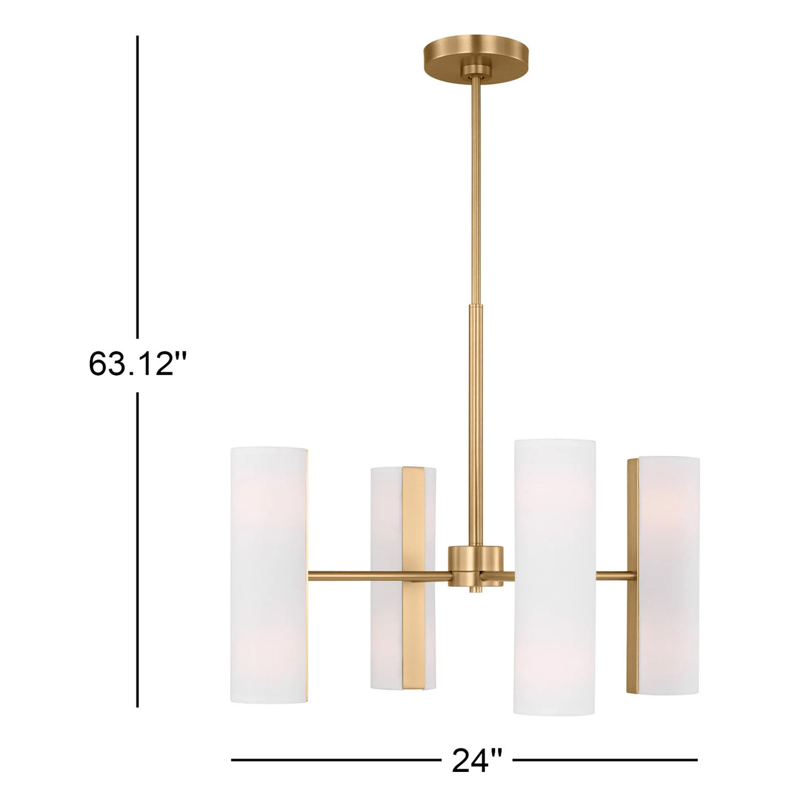 Capalino 8-Light Chandelier, 19.625" H x 24" W x 24" D, Satin Brass