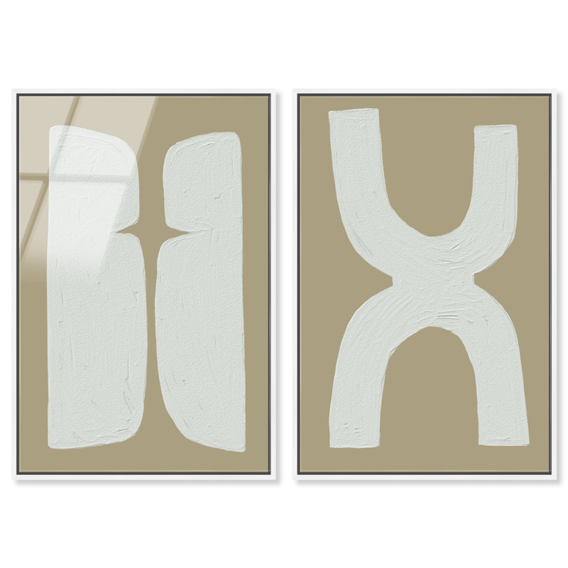 Opposite Lovers Set Set by Oliver Gal, 37"H x 55"W, White Floater Frame