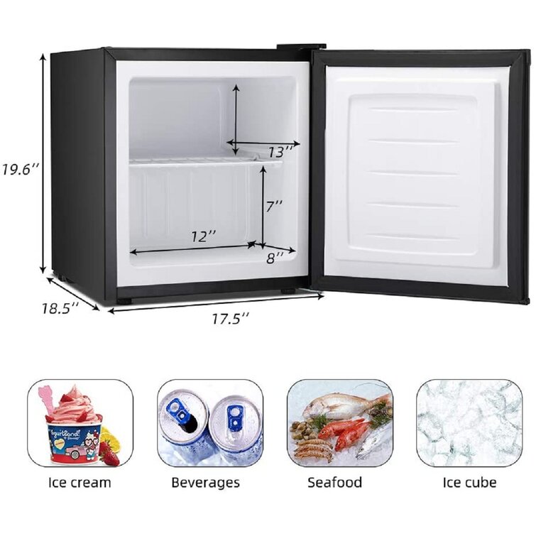 YUKOOL 1.1 Cu. ft. Undercounter Upright Freezer with Adjustable Temperature Controls Finish: Silver D5840S