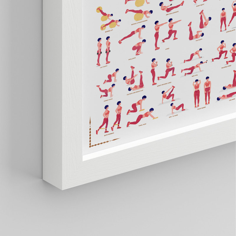 Affiche d'exercice à domicile - 50 petits exercices pour les amateurs de forme physique, H 16 po x l 12 po, Blanc