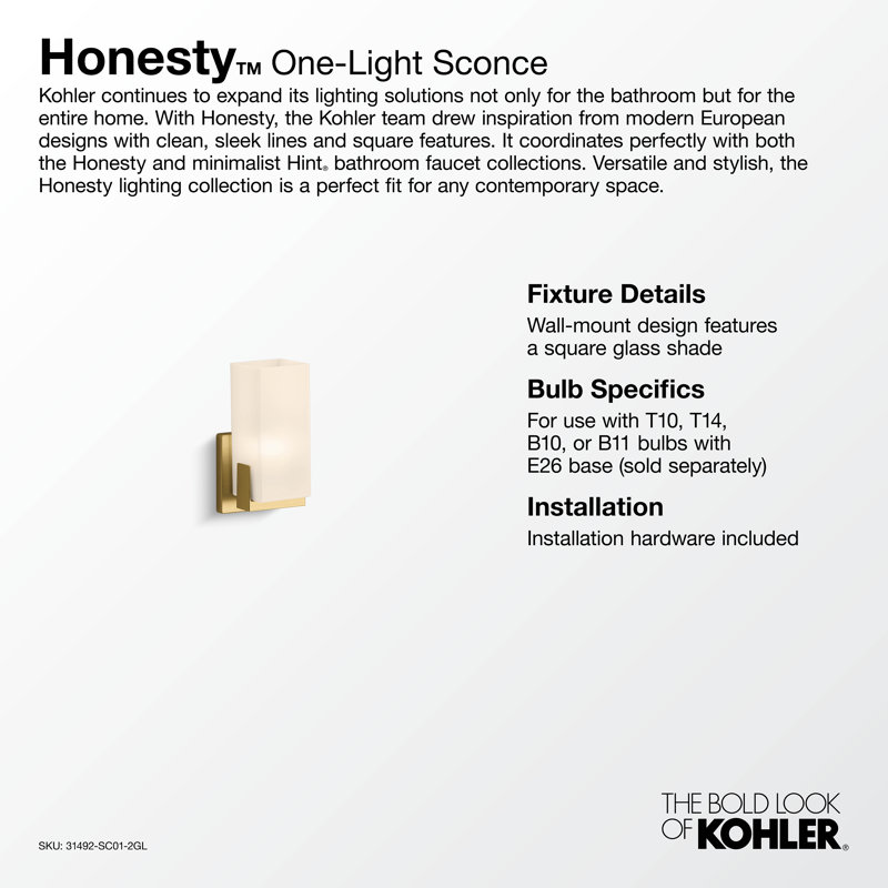 Honesty One-Light Sconce, Polished Chrome