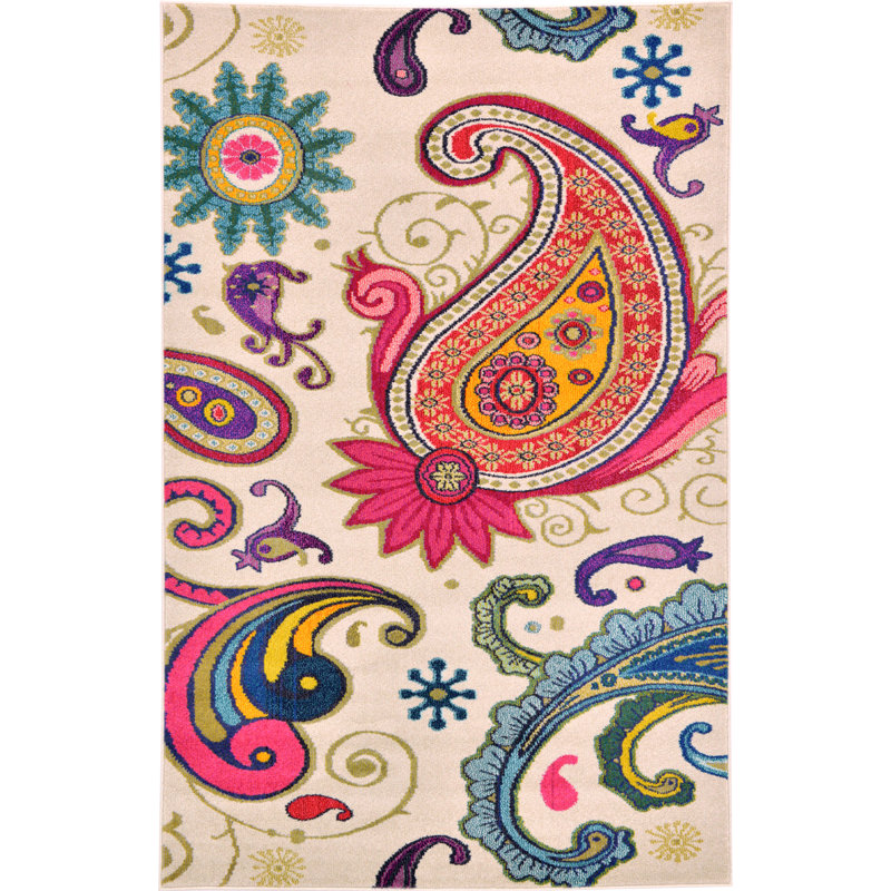 Eddins Washable Paisley Indoor Rug, Rectangle 9' x 12'2"