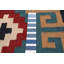 Kilim bleu audacieux et coloré 4 pi 9 po x 6 pi 4 po