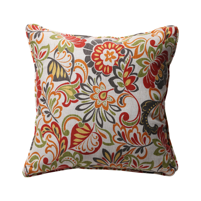  Housse et insert de coussin extérieur d'extérieur, Motif floral rouge / vert