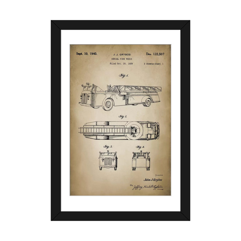 « pompier i », impression sur toile, Papier d'art encadré noir, H 32 po x l 24 po x P 1 po