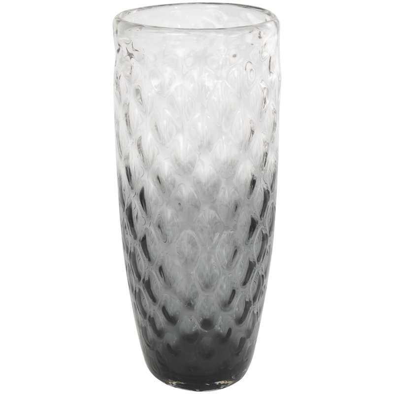 Vase en verre, Noir, H 20,65 po x l 8,65 po x P 8,75 po