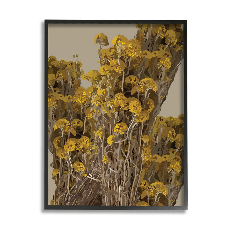 Bushels of Yellow Flowers - Impression sur toile, Cadre noir, H 14 po x l 11 po x P 1,5 po