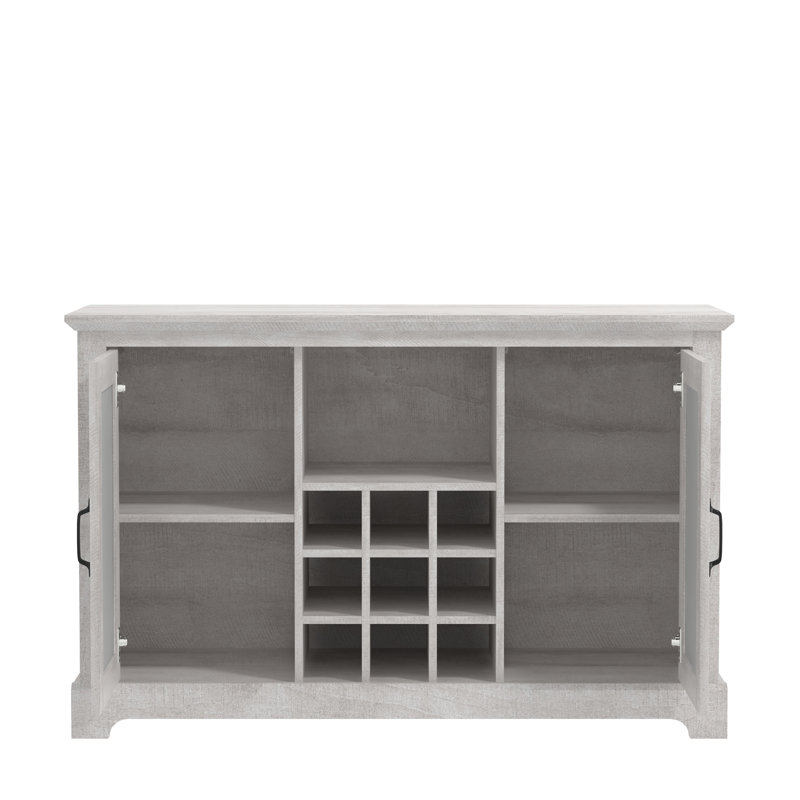 Armoire à vin avec rangement ouvert Perrault, Gris