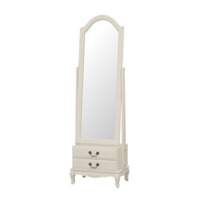 Burton Solid Wood Freestanding Full Length Mirror with Drawers