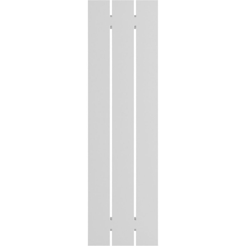 Volets en PVC True Fit à trois planches espacées, Apprêté, H 44 po x l 17,125 po x P 0,625 po