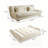 Simple Multifunctional Beige Suede Sofa