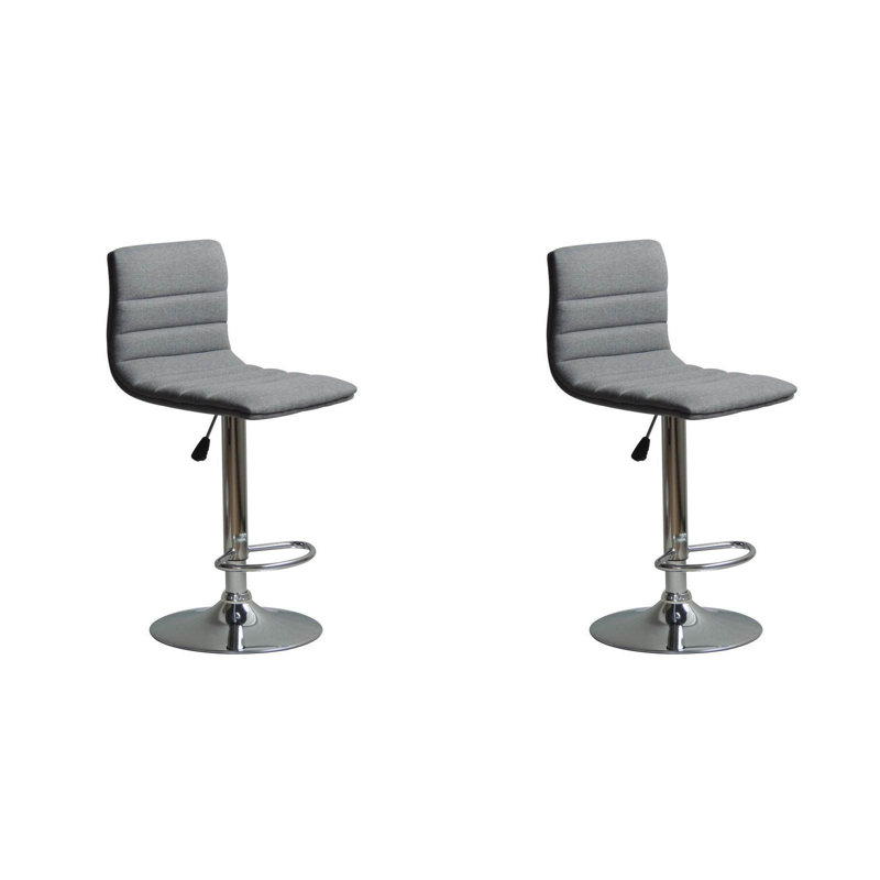 Swivel Upholstered Adjustable Height Counter Stool, Gray