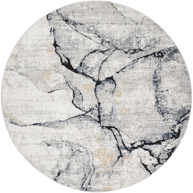 Steve Abstract Indoor Rug, Round 7'10"