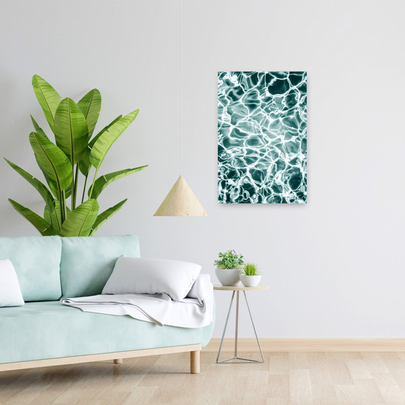 Art mural abstrait turquoise, 24" H x 16" W