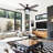 Braylin 52 inch Indoor/Outdoor Matte Black Ceiling Fan with LED Light Kit and Remote Control