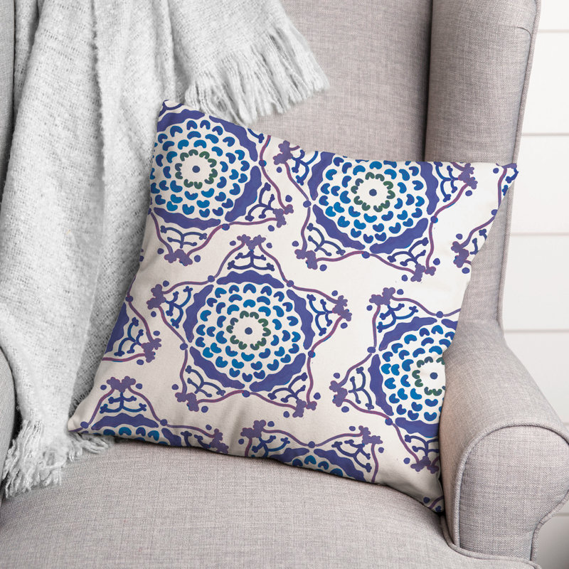 Housse et insert de coussin extérieur d'extérieur, Bleu