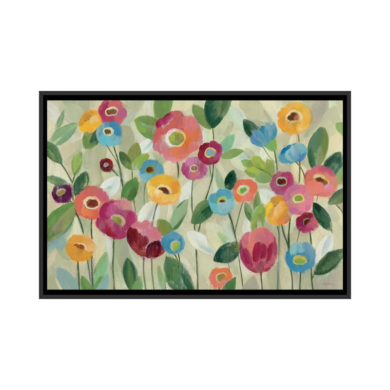 Esdert, conte de fées, art floral, H 18 po x l 26 po x P 1,5 po, Toile avec cadre noir