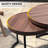 Modern Round Nesting Tables - Rich Dark Wood-Grain Finish Tops, Space-Saving Design for Living Room, Bedroom & Small Spaces