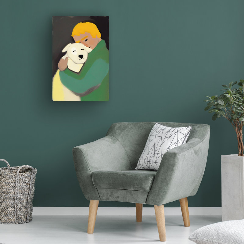 " Wrapped Canvas Wall Art - Treechild 'Oh My Dog' Wall Art for Living Room, Bedroom, or Office Décor - 22x32 " Graphic Art Print