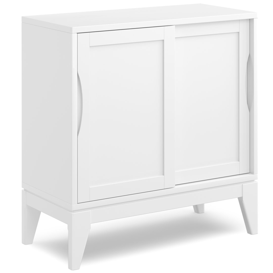 Harper 30"W Solid Hardwood Mid-Century Modern Low Storage Cabinet with Sliding Doors Simpli Home 