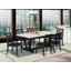 L'ensemble de table de salle à manger 6 pièces comprend une table et un banc avec plateau de table, 4 chaises empilables en tissu de polyester noir - Noir brossé-844714027