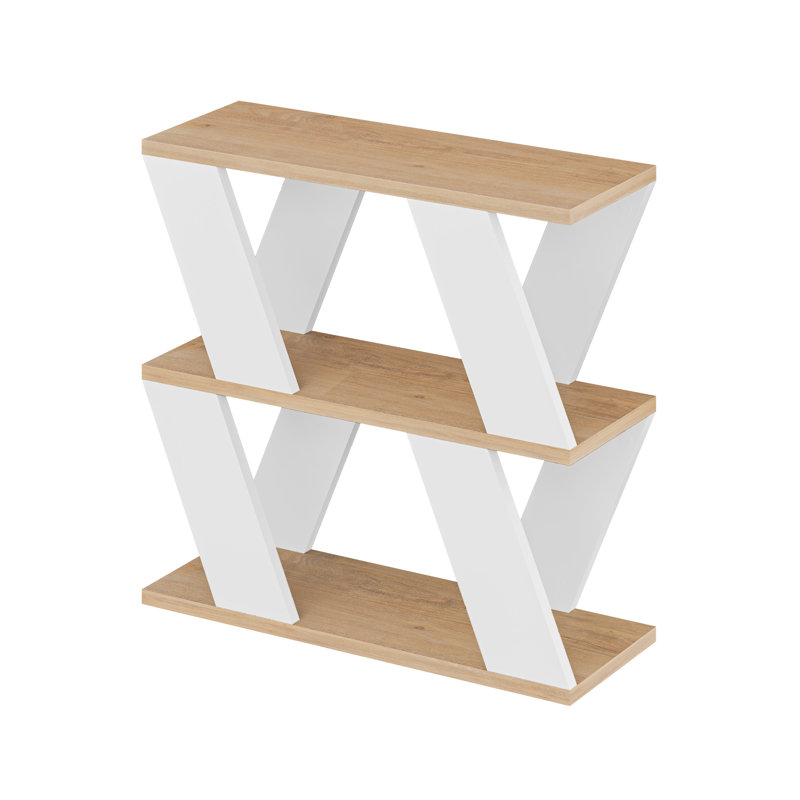 Adriana Side Table Modern Compact Design for Living Room & Bedroom, Sapphire Oak/White