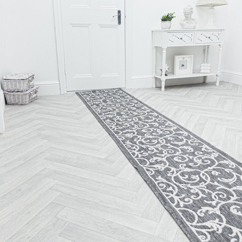 Runner Damask Flatweave Area Rug, Runner 60 x 150 cm