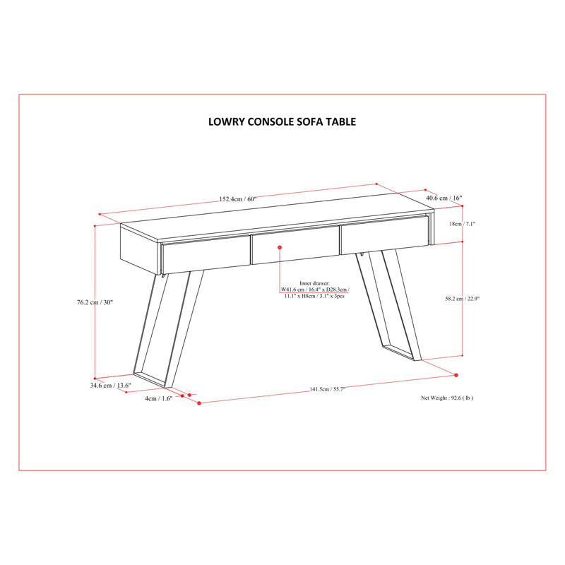 Canapé-console Lowry