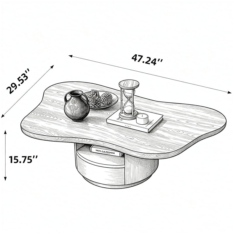 Table basse 47,24 po Mid-Century Cloud