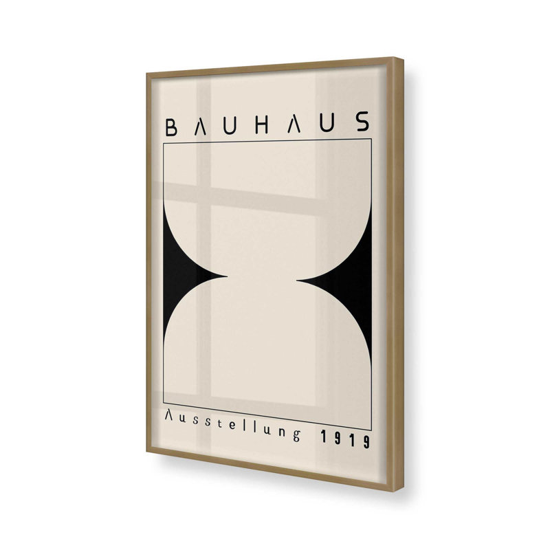 Sablier, H 15,25 po x l 12,25 po, Or brossé, Sablier Bauhaus