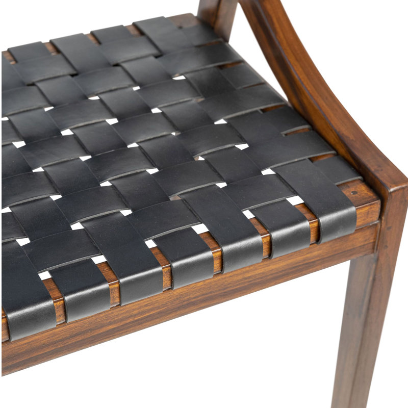 Leather Side Chair in Black, Brown, Black