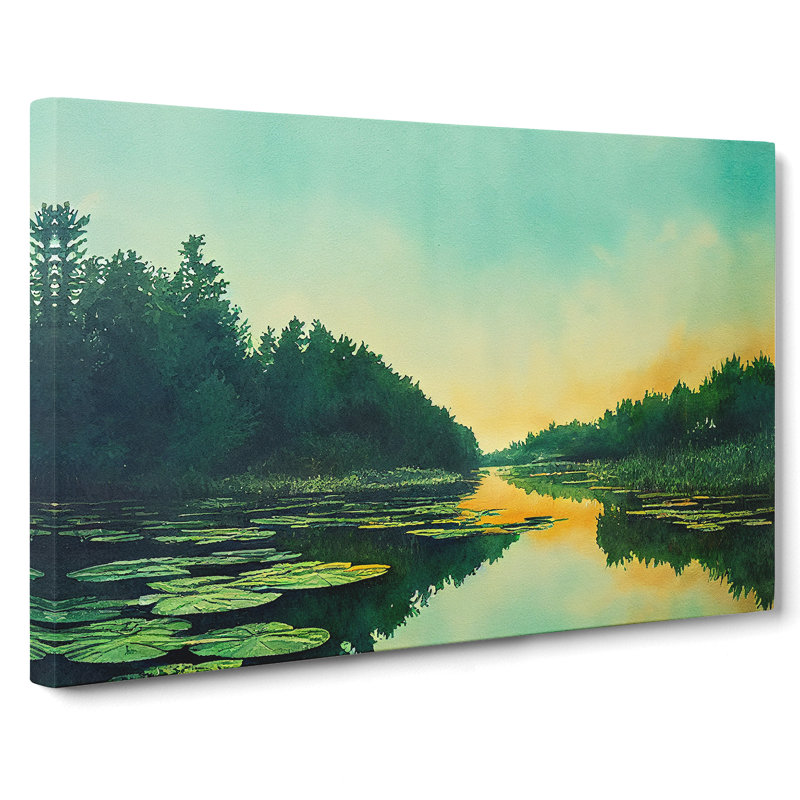 Pond At Sunrise - Wrapped Canvas Print, 40cm H x 60cm W x 3cm D