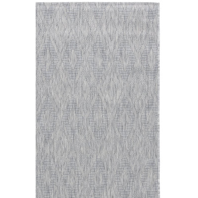 Geometric Gray/Wheat/Blue Indoor/Outdoor Area Rug