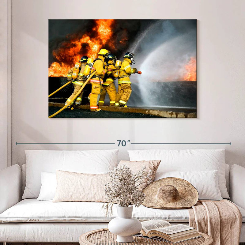 Firefighters On Duty, 32" H x 48" W
